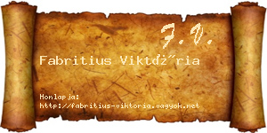 Fabritius Viktória névjegykártya